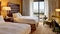 Hilton St. Louis Airport - The standard room with two queen beds includes a 32
